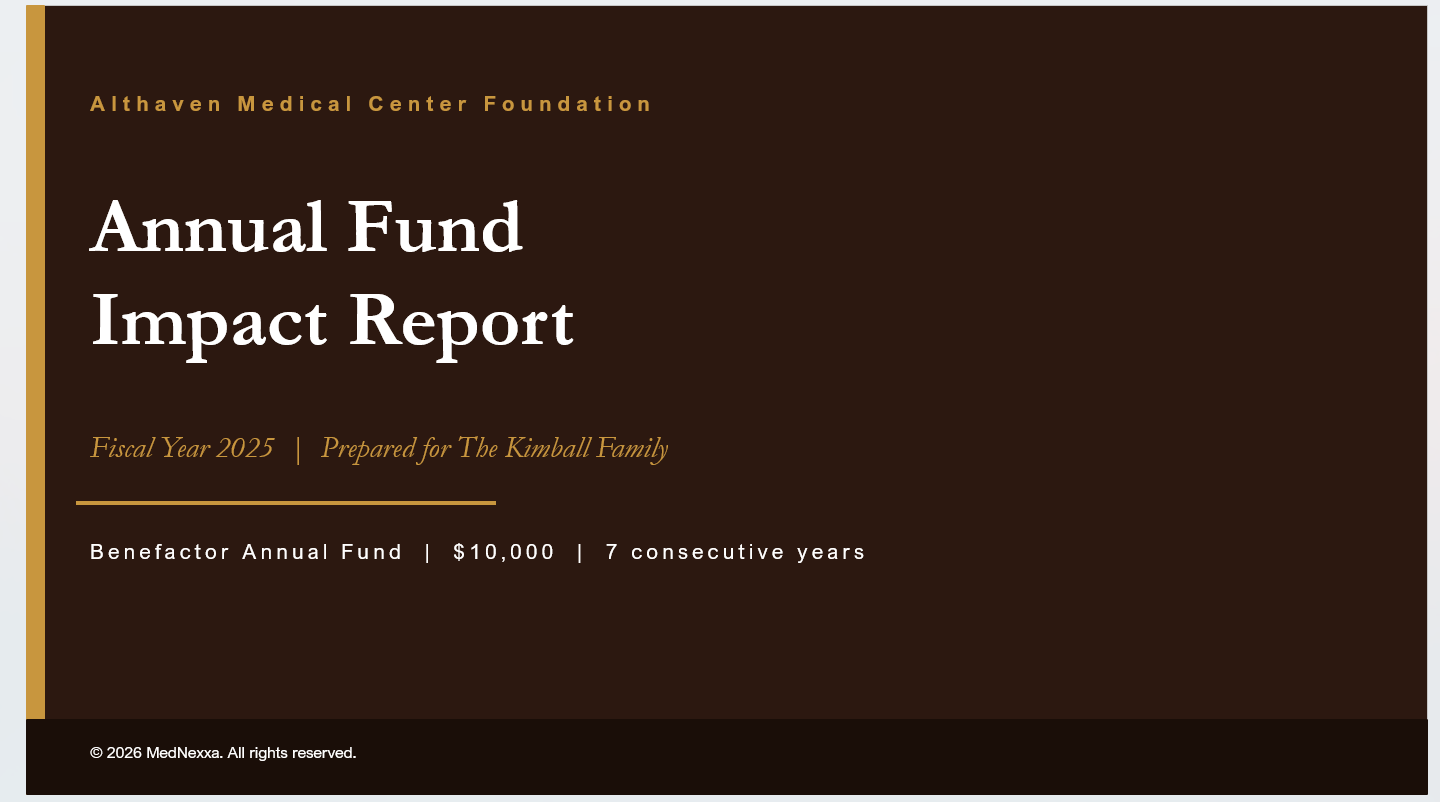 Stewardship & Donor Recognition