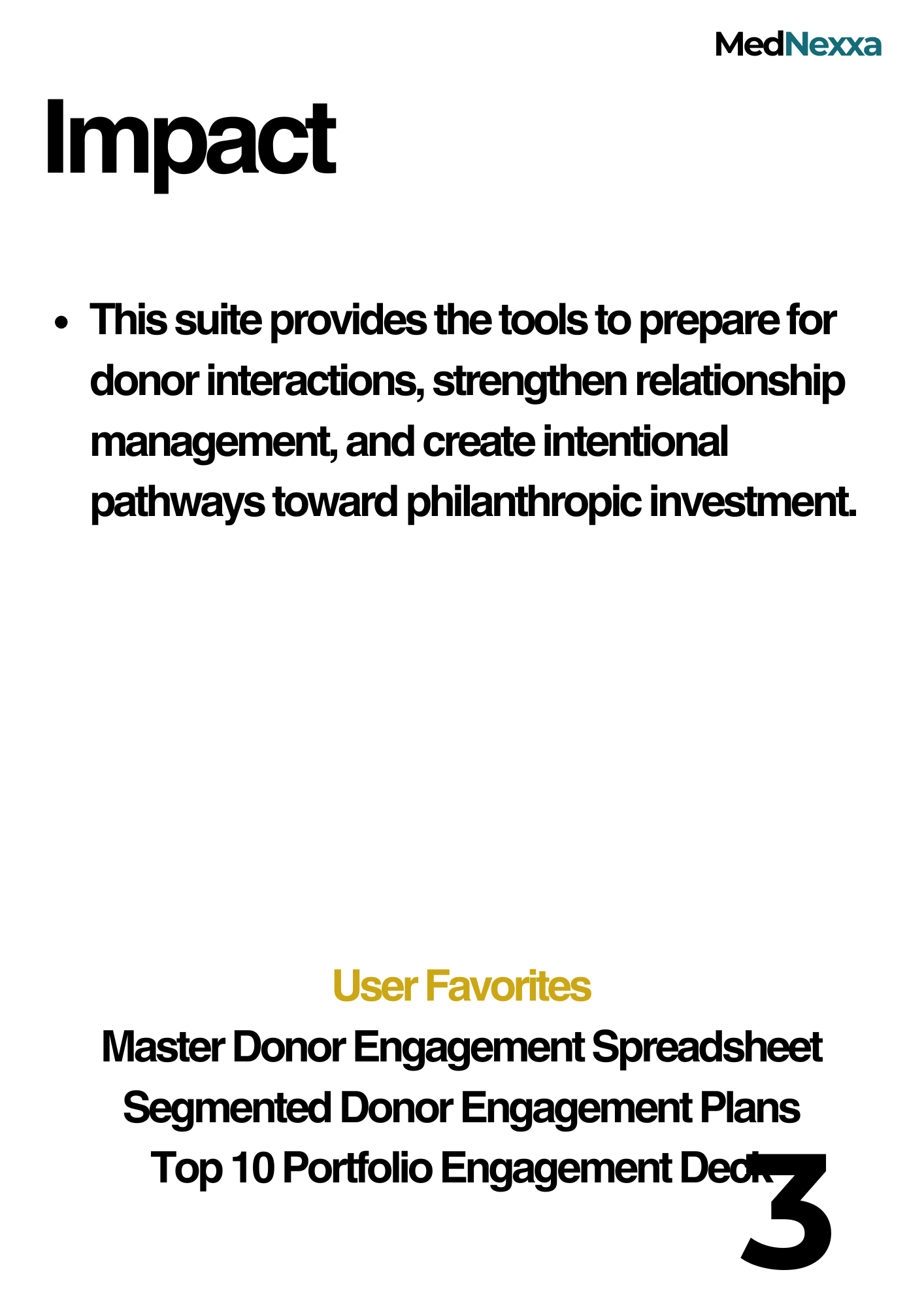 Donor Briefings & Engagement Plans